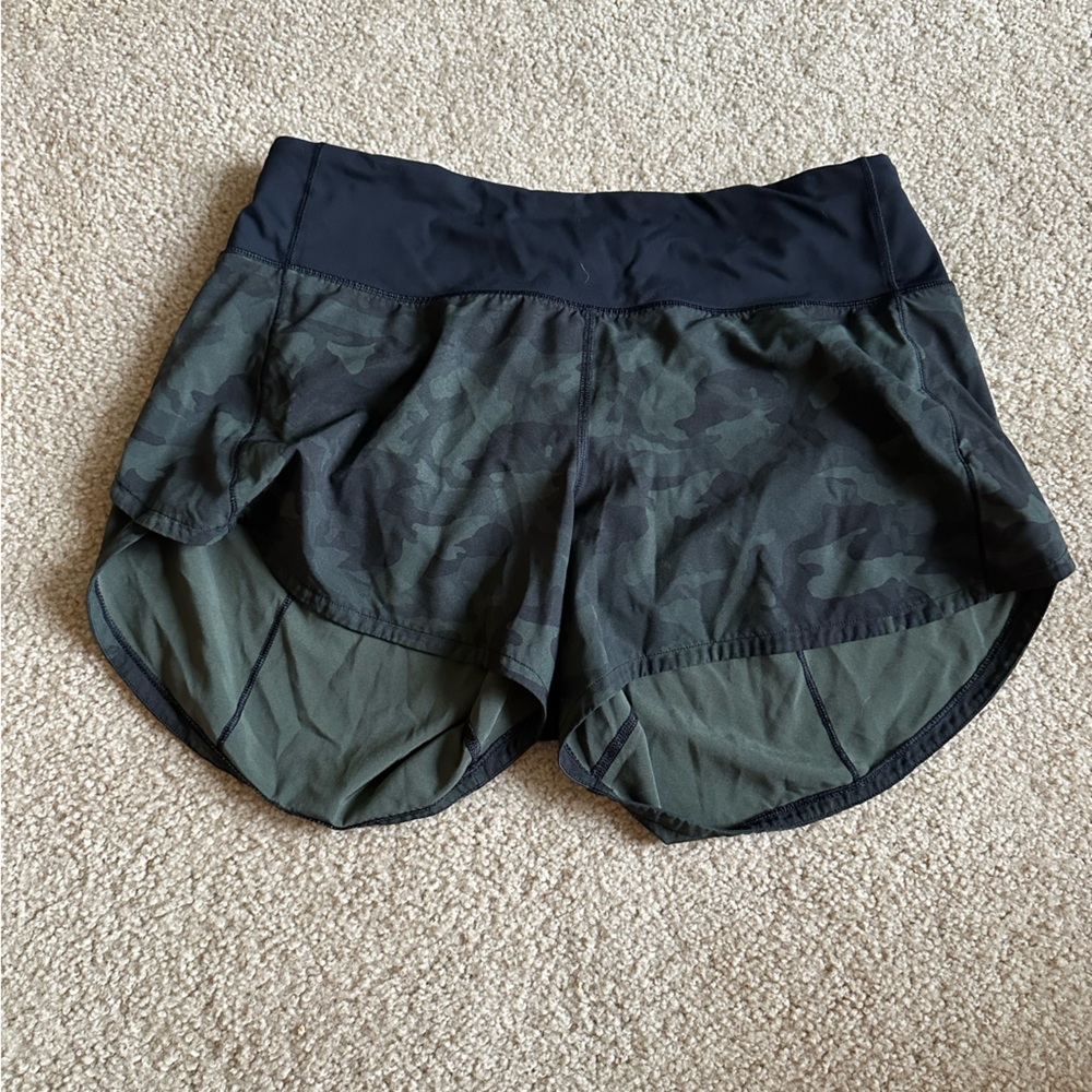 lululemon athletica Women's Camo Athletic Shorts in Black and Olive